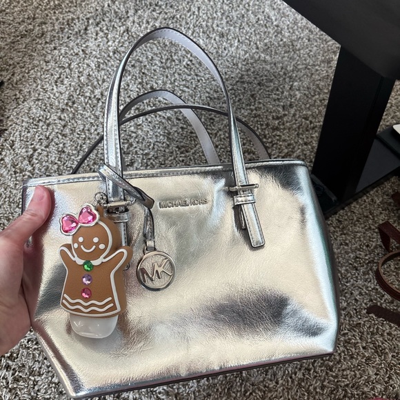 Michael Kors Metallic Silver Satchel